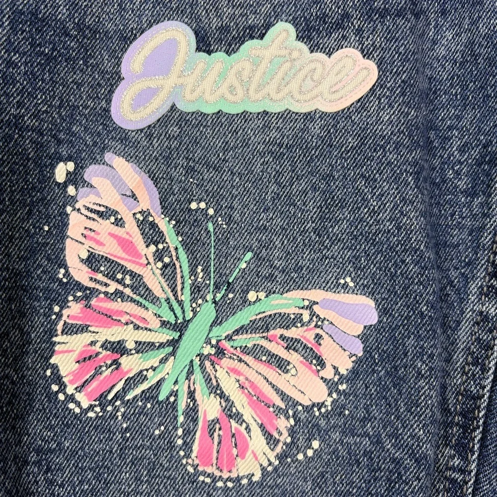 Justice Girls Patched Mini Mom Jeans | Size 12